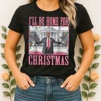 Ill Be Home For Christmas Santa Funny Trump Xmas Pajamas Women's T-Shirt thumb 2
