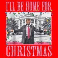 Ill Be Home For Christmas Santa Funny Trump Xmas Pajamas Santa Hat thumb 1