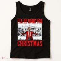 Ill Be Home For Christmas Funny Donald Trump Tank Top thumb 2