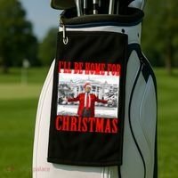 Ill Be Home For Christmas Funny Donald Trump Golf Towel thumb 2