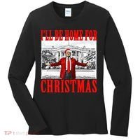 Ill Be Home For Christmas Funny Donald Trump Women's Long Sleeve Shirt thumb 0