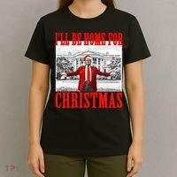 ILl Be Home For Christmas Santa Funny Trump Xmas Pajamas T-Shirt thumb 4