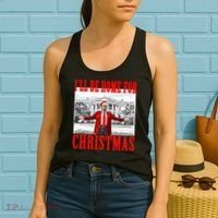 ILl Be Home For Christmas Santa Funny Trump Xmas Pajamas Women's Tank Top thumb 2