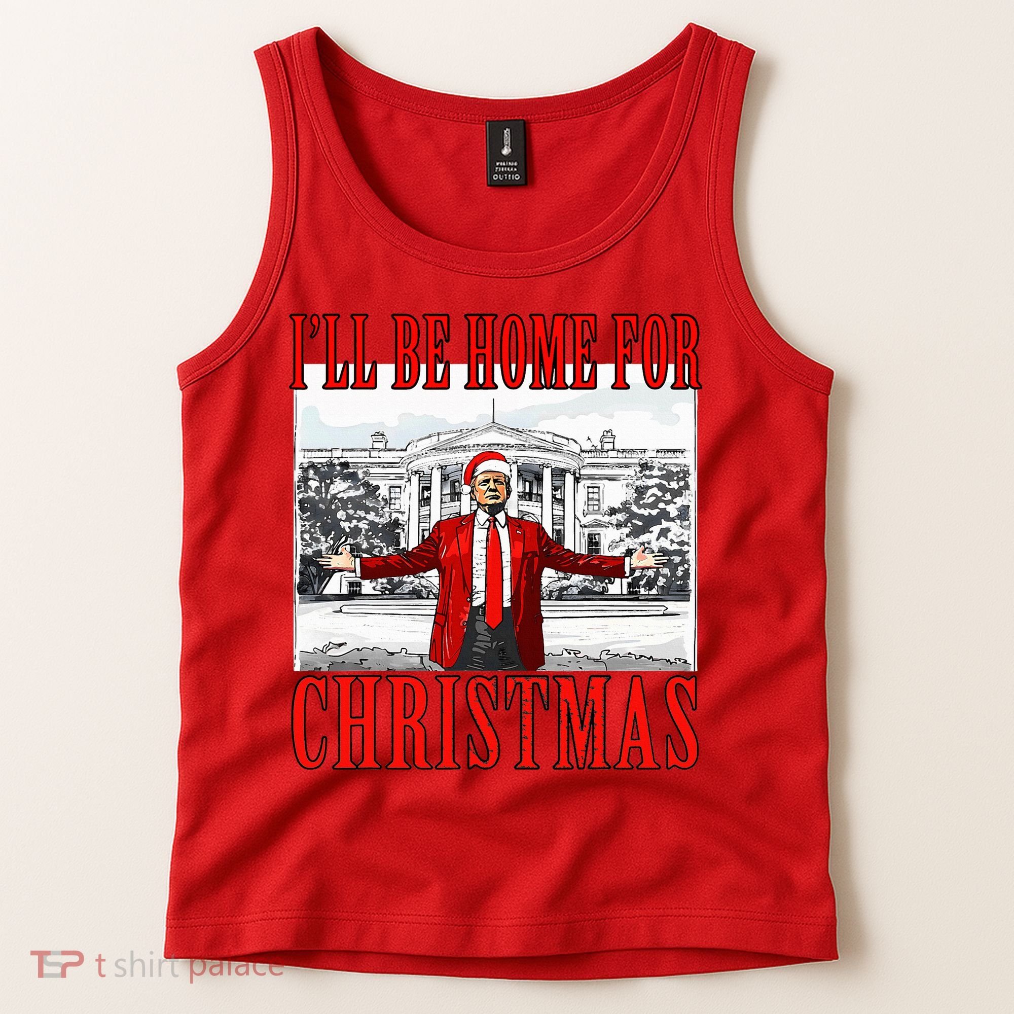 Ill Be Home For Christmas Donald Trump 2024 Election Tank Top