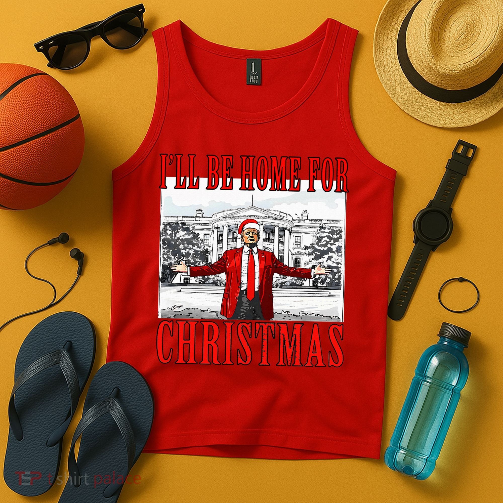 Ill Be Home For Christmas Donald Trump 2024 Election Tank Top