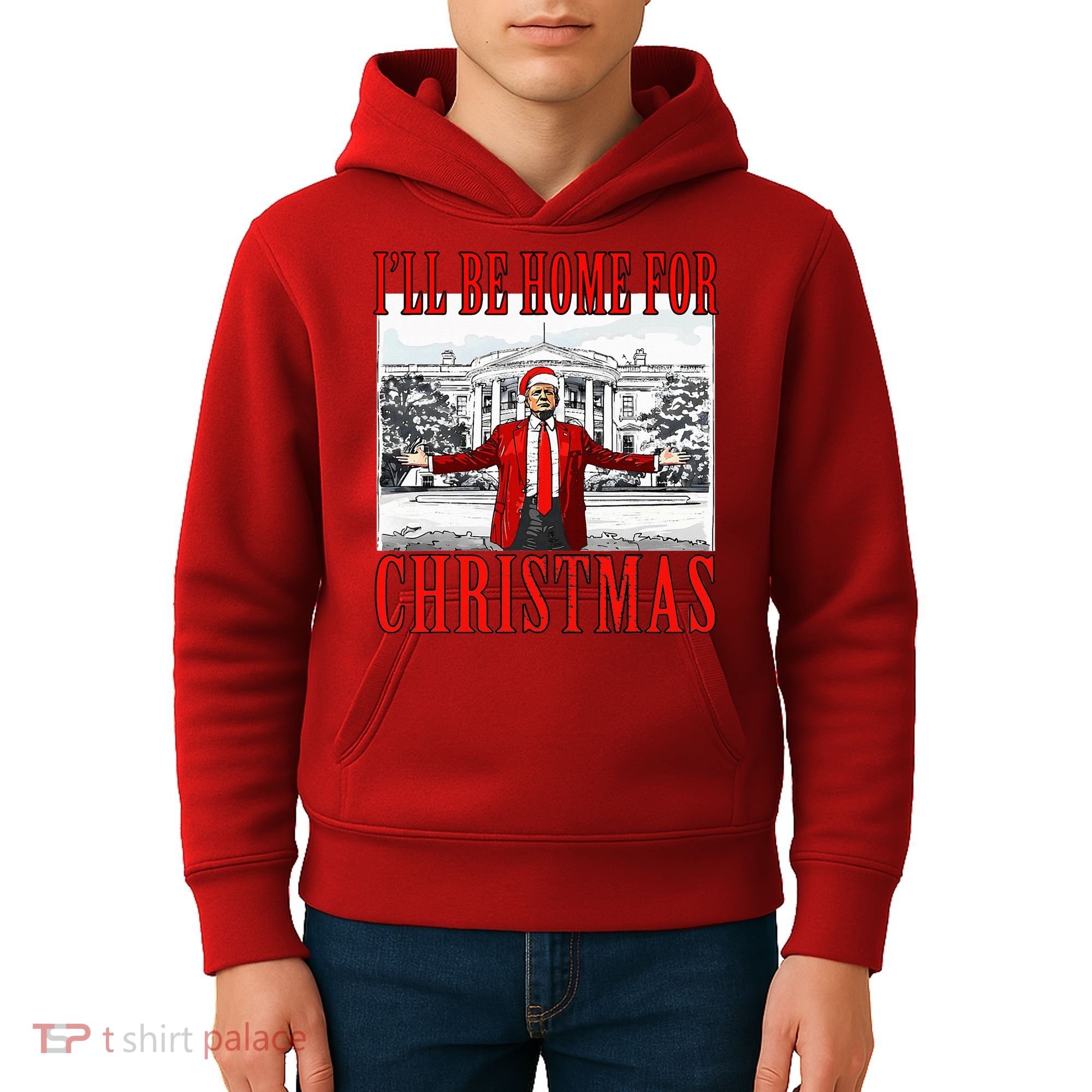 Ill Be Home For Christmas Donald Trump 2024 Election Kids Hoodie