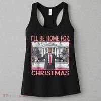 ILl Be Home For Christmas Santa Funny Trump Xmas Pajamas Women's Tank Top thumb 3