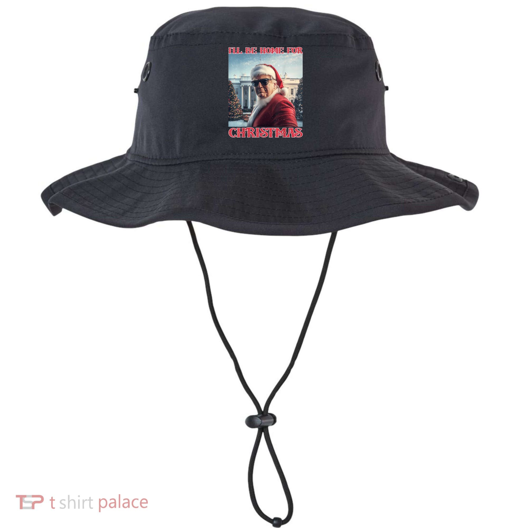 ILl Be Home For Christmas Trump Santa Selfie White House Bucket Hat