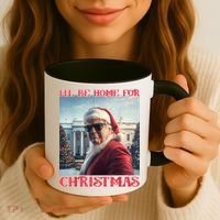 ILl Be Home For Christmas Trump Santa Selfie White House Coffee Mug thumb 3