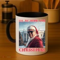 ILl Be Home For Christmas Trump Santa Selfie White House Coffee Mug thumb 4