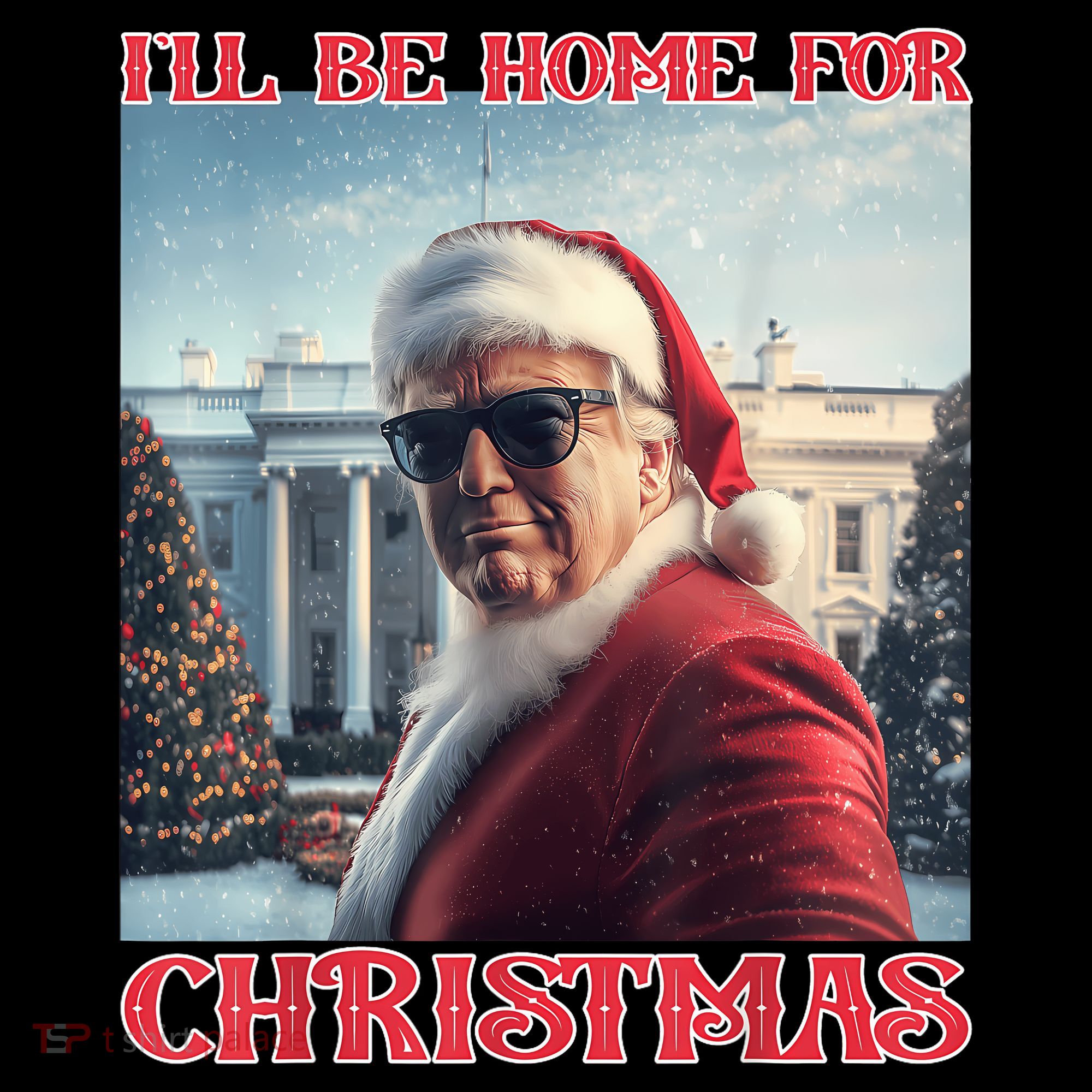 ILl Be Home For Christmas Trump Santa Selfie White House Coffee Mug