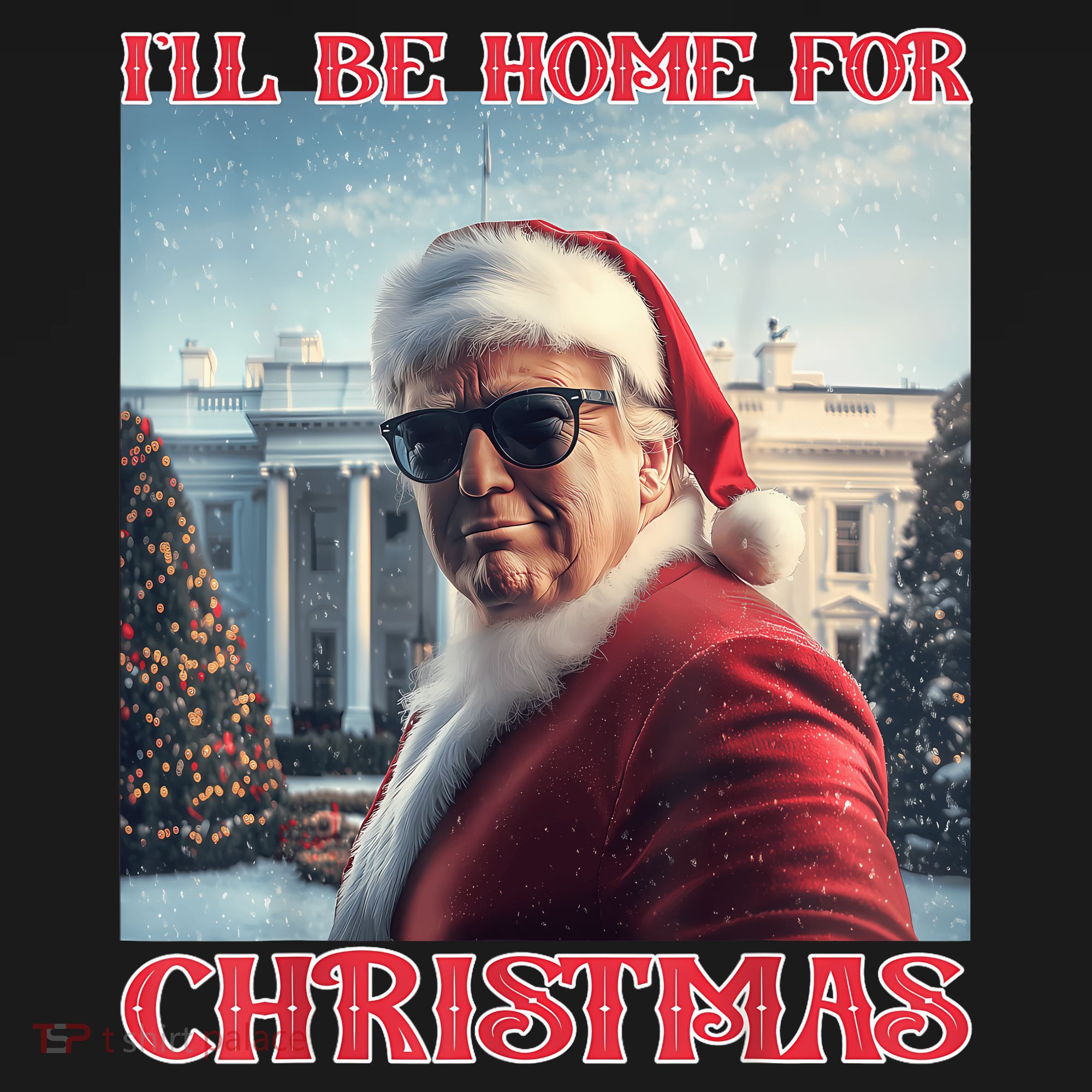 ILl Be Home For Christmas Trump Santa Selfie White House Coaster