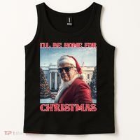 ILl Be Home For Christmas Trump Santa Selfie White House Tank Top thumb 2