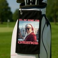 ILl Be Home For Christmas Trump Santa Selfie White House Golf Towel thumb 2