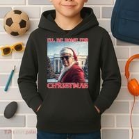 ILl Be Home For Christmas Trump Santa Selfie White House Kids Hoodie thumb 2