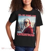 ILl Be Home For Christmas Trump Santa Selfie White House Kids T-Shirt thumb 2