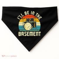 I'll Be In The Basement Drums Drummers Drum Kit Owner USA-Made Doggie Bandana thumb 0