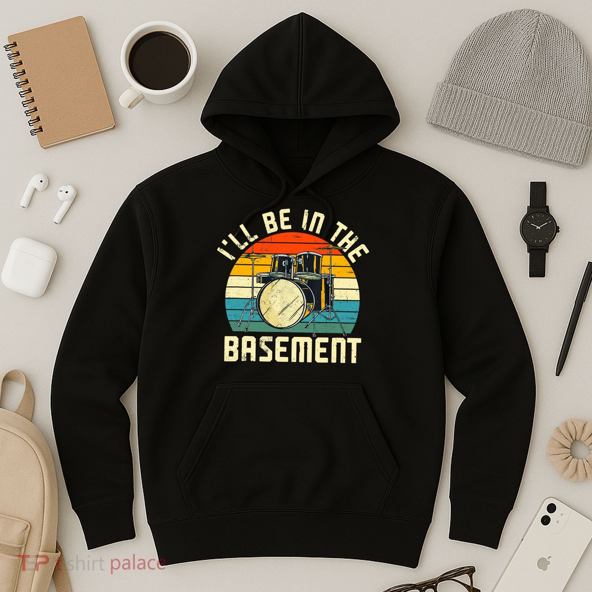 I'll Be In The Basement Drums Drummers Drum Kit Owner Hoodie