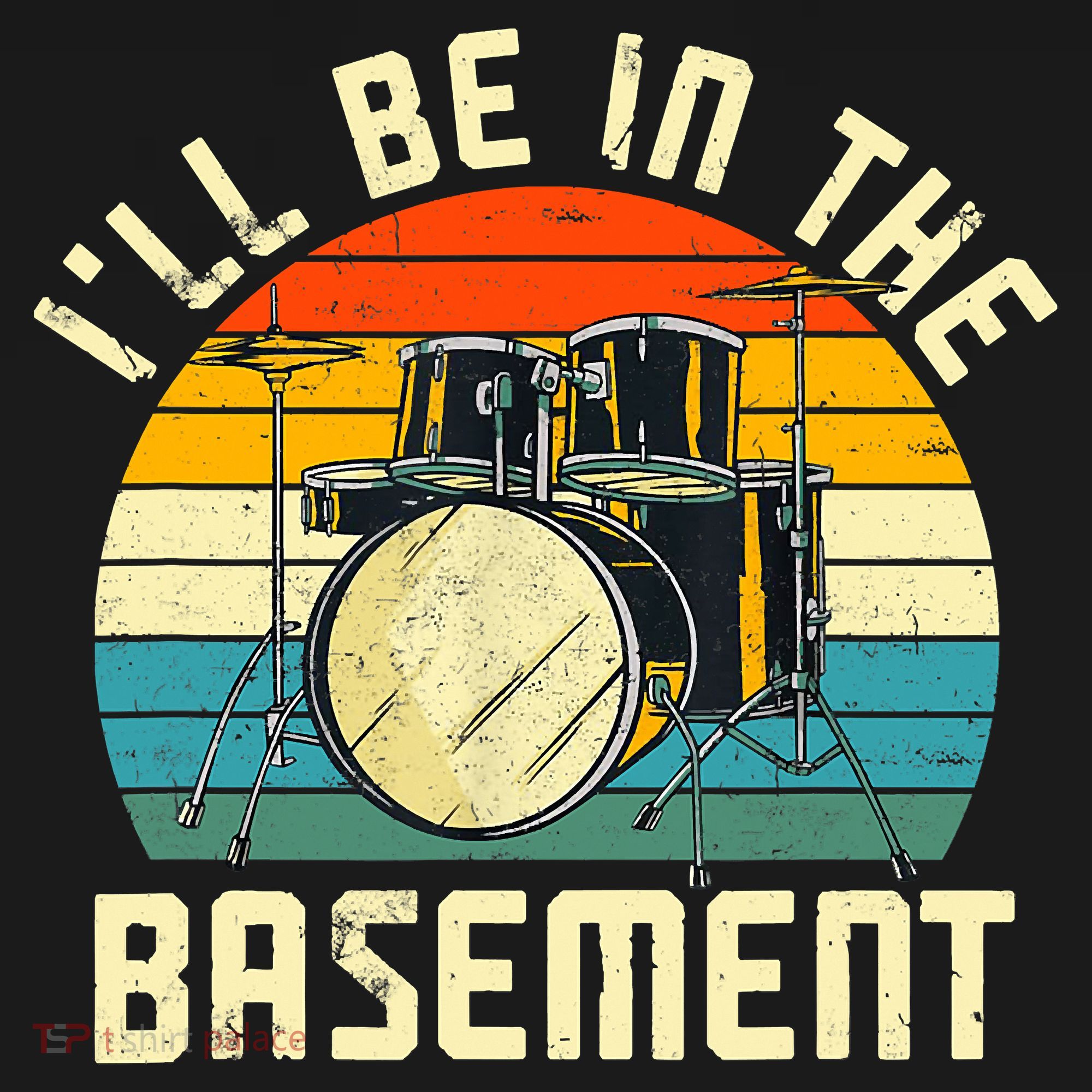 I'll Be In The Basement Drums Drummers Drum Kit Owner Apron