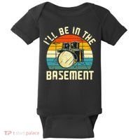 I'll Be In The Basement Drums Drummers Drum Kit Owner Baby Bodysuit thumb 0