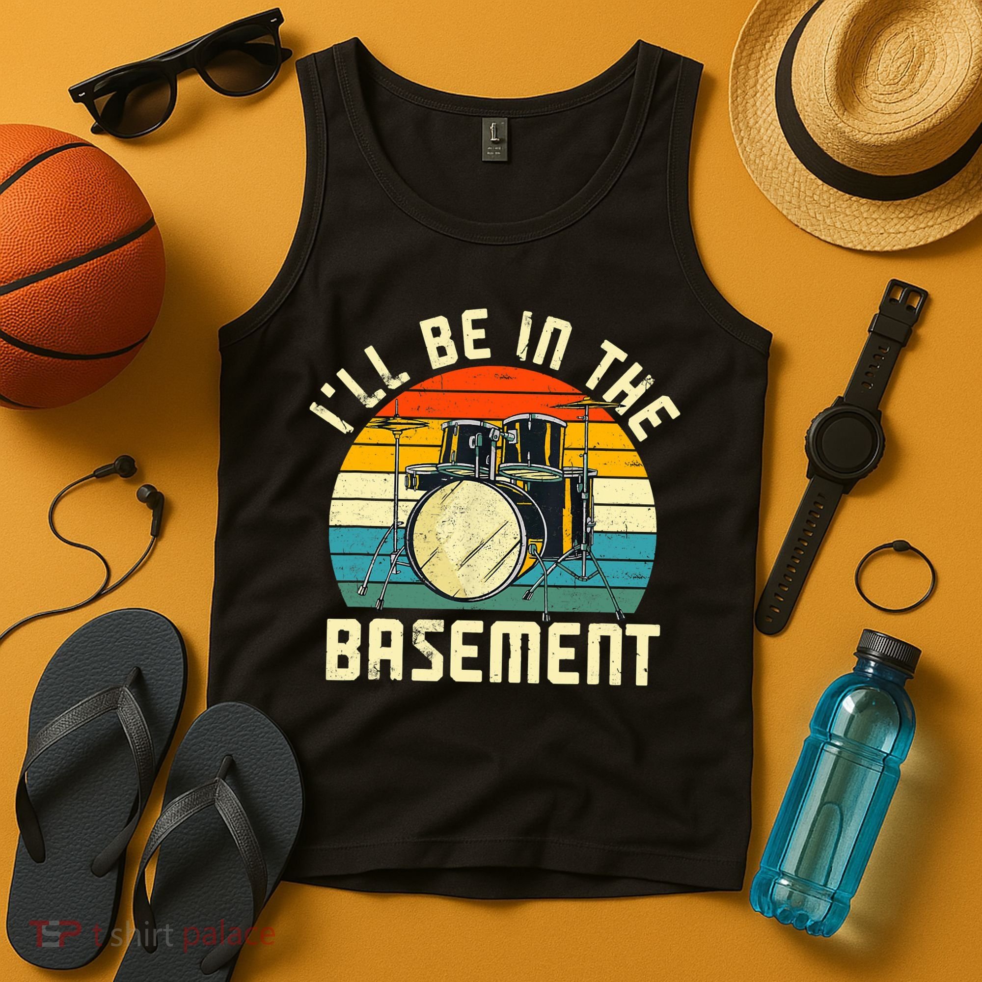 I'll Be In The Basement Drums Drummers Drum Kit Owner Tank Top