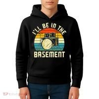 I'll Be In The Basement Drums Drummers Drum Kit Owner Kids Hoodie thumb 4