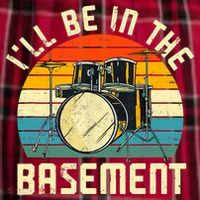 I'll Be In The Basement Drums Drummers Drum Kit Owner Women's Flannel Plaid Pajama Pants thumb 2