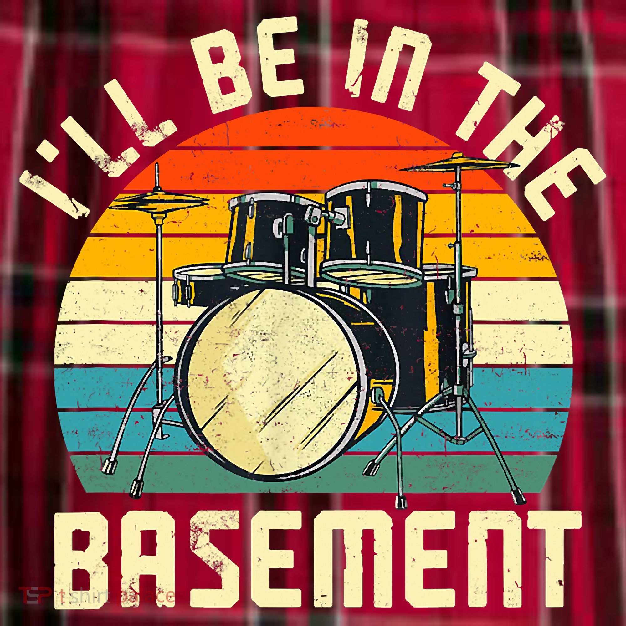 I'll Be In The Basement Drums Drummers Drum Kit Owner Women's Flannel Plaid Pajama Pants
