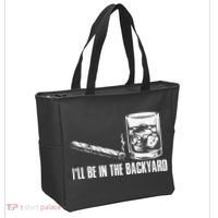 Ill Be In The Backyard Cigar & Whiskey Lover Funny Tote Bag thumb 2