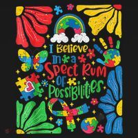 I Believe In A Spectrum Of Possibilities Autism Awareness Women's Hoodie thumb 2