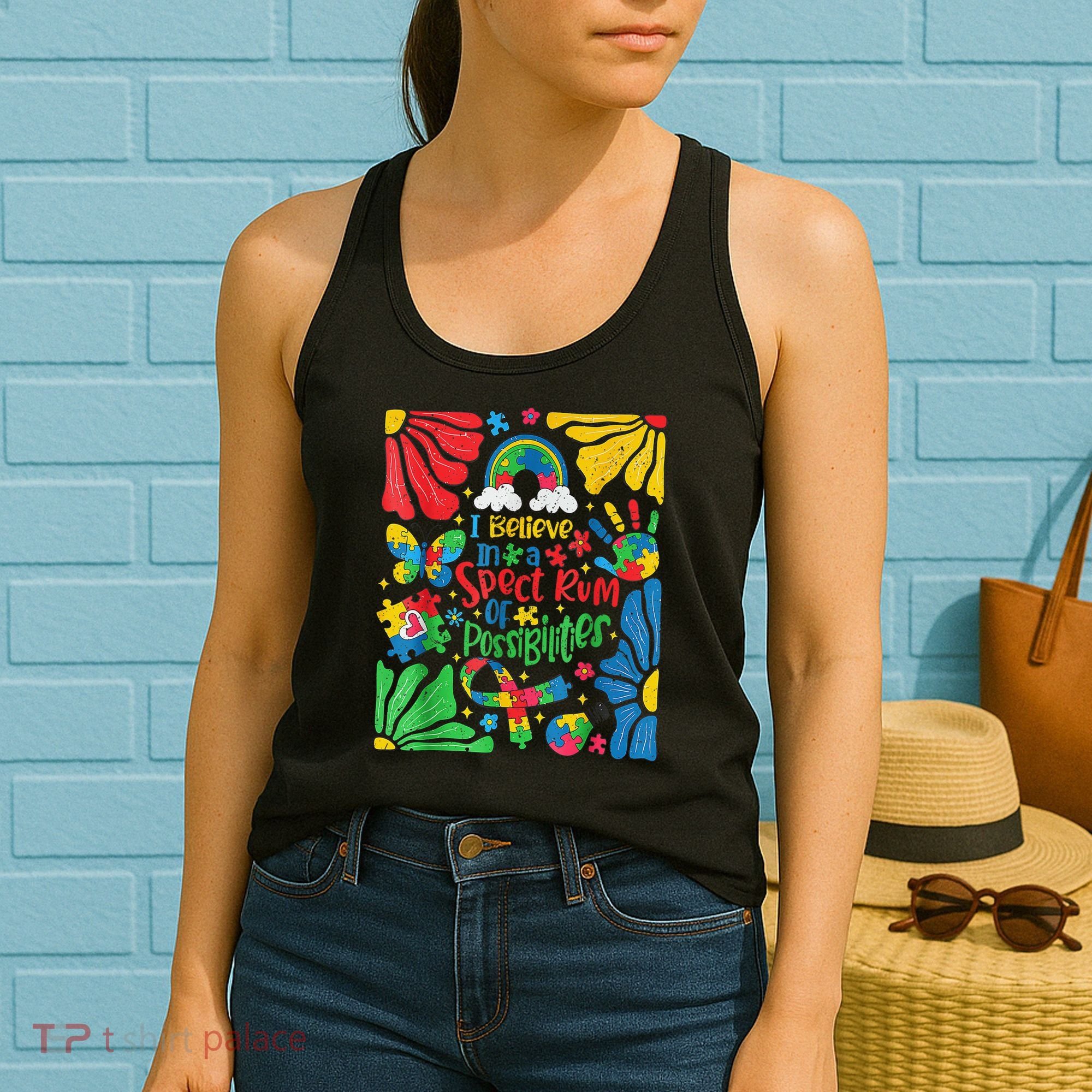 I Believe In A Spectrum Of Possibilities Autism Awareness Women's Tank Top
