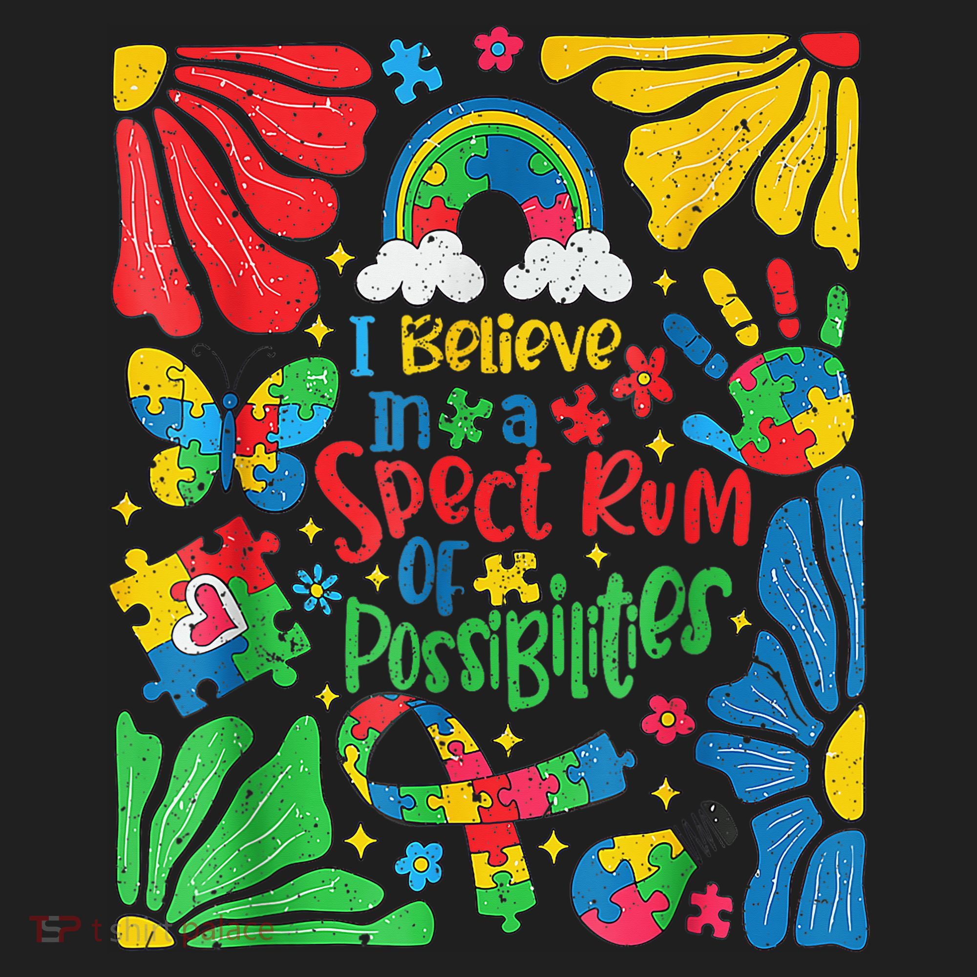 I Believe In A Spectrum Of Possibilities Autism Awareness Golf Towel