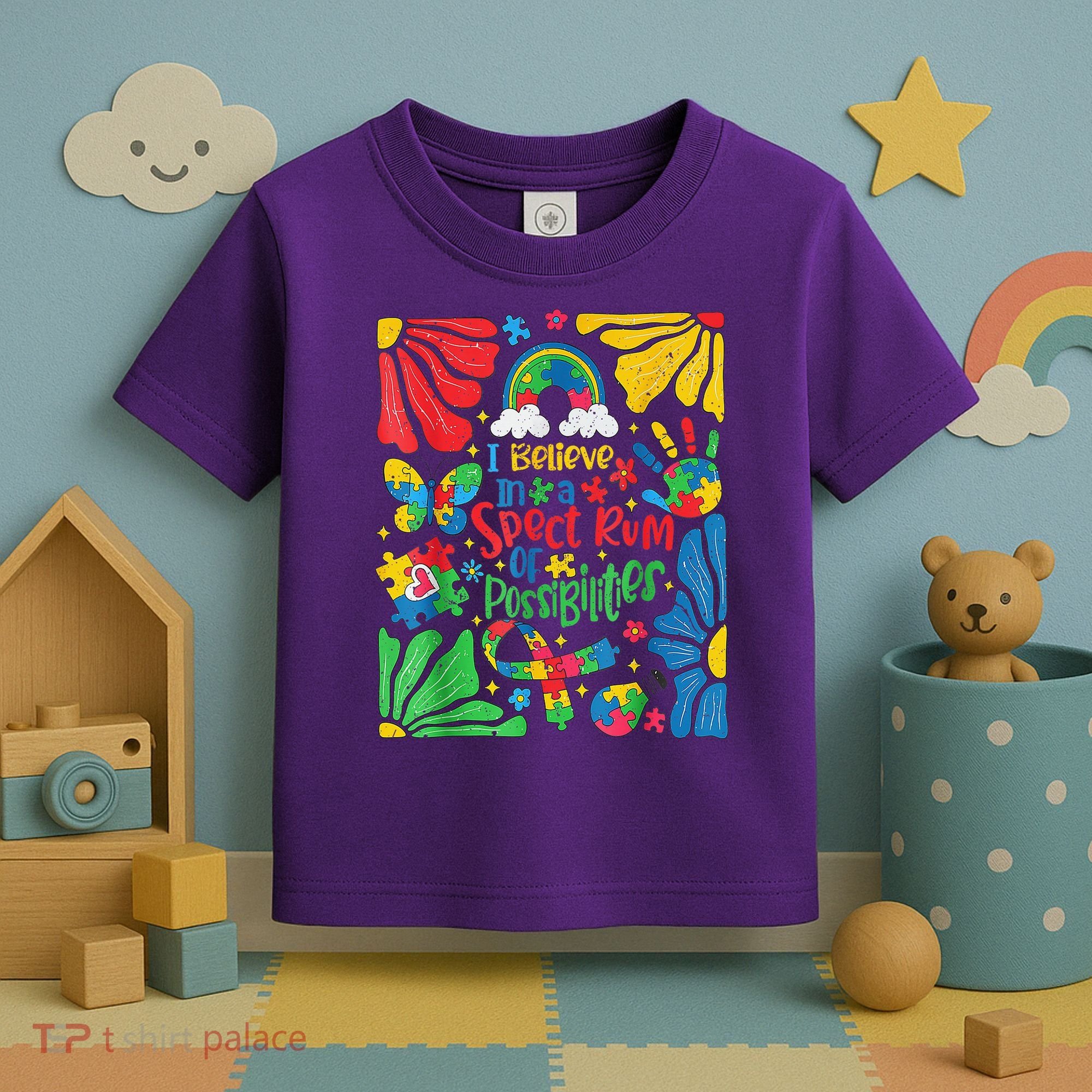 I Believe In A Spectrum Of Possibilities Autism Awareness Toddler T-Shirt