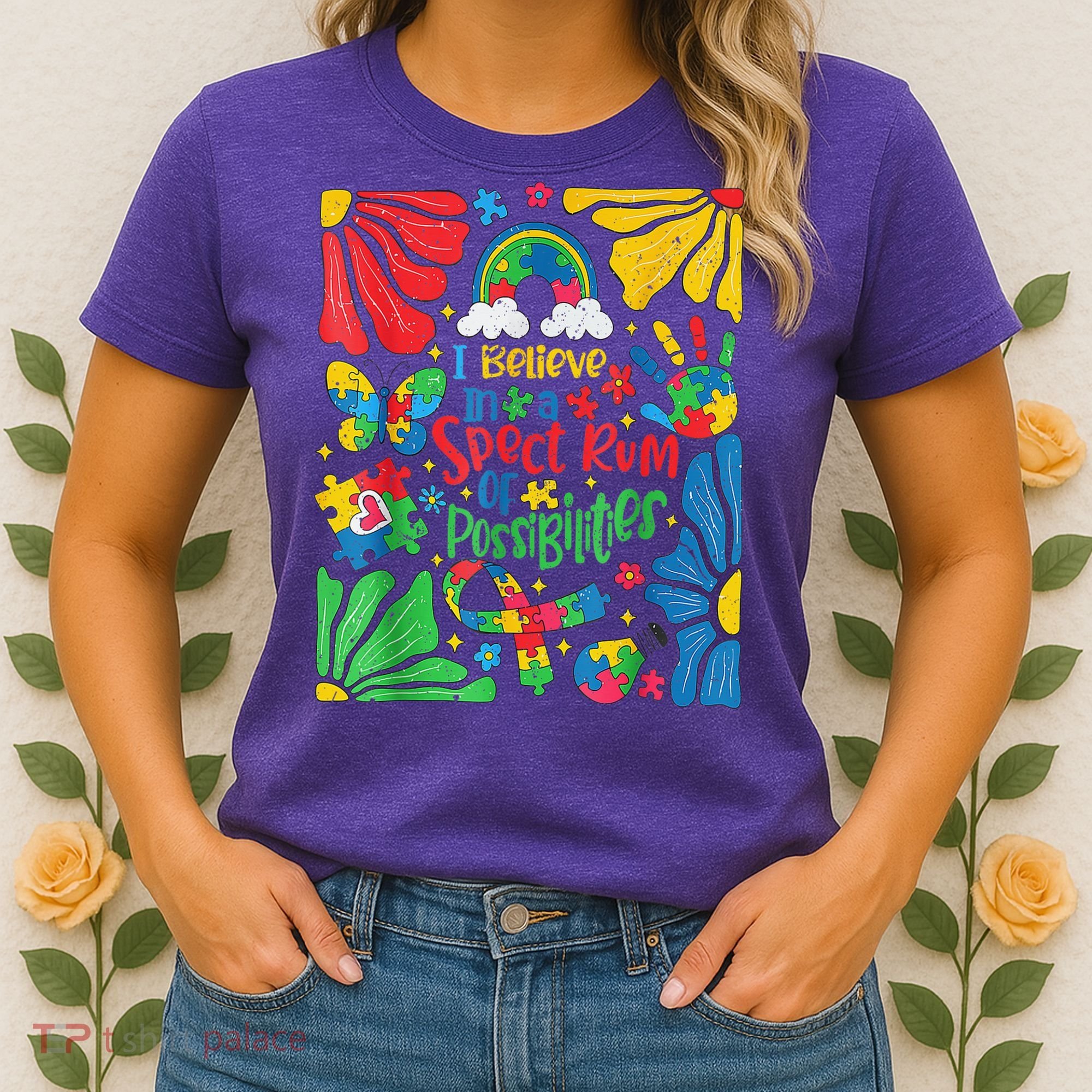 I Believe In A Spectrum Of Possibilities Autism Awareness Women's T-Shirt
