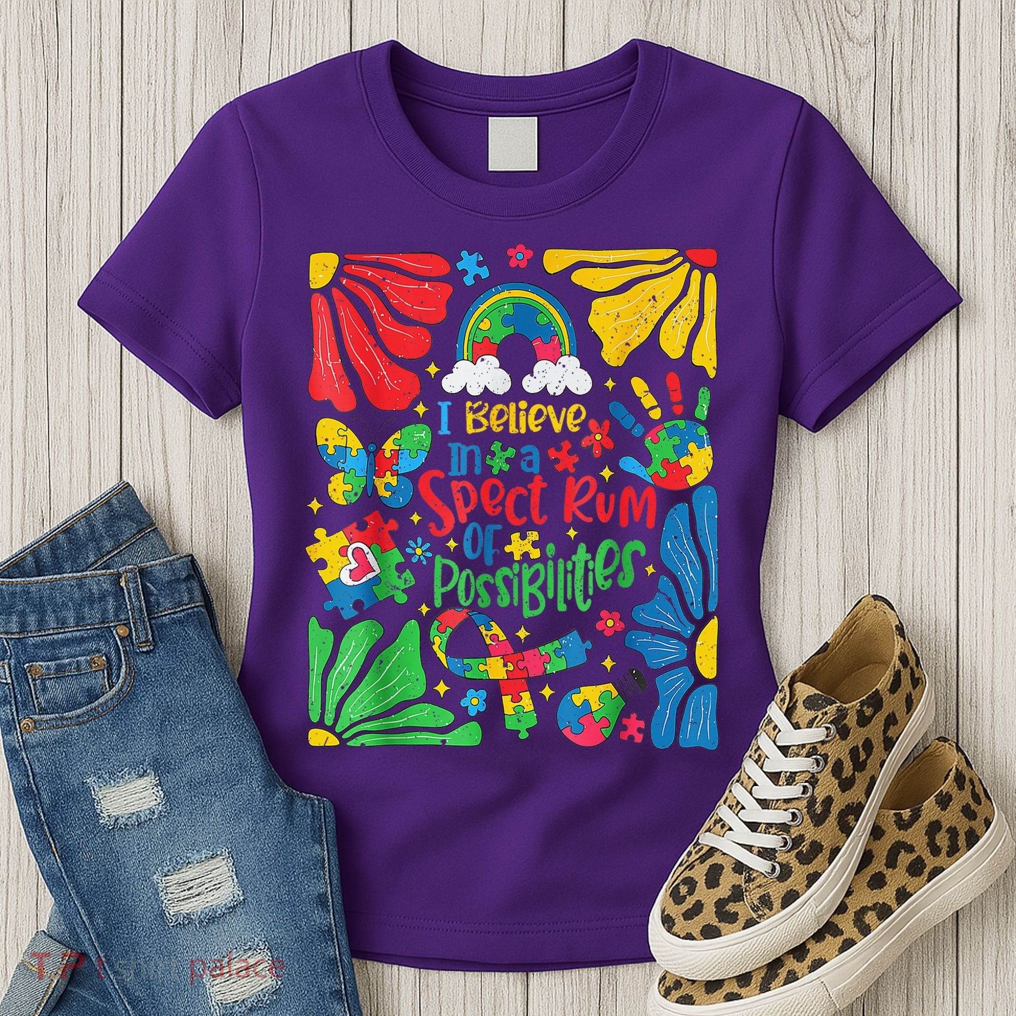 I Believe In A Spectrum Of Possibilities Autism Awareness Women's T-Shirt