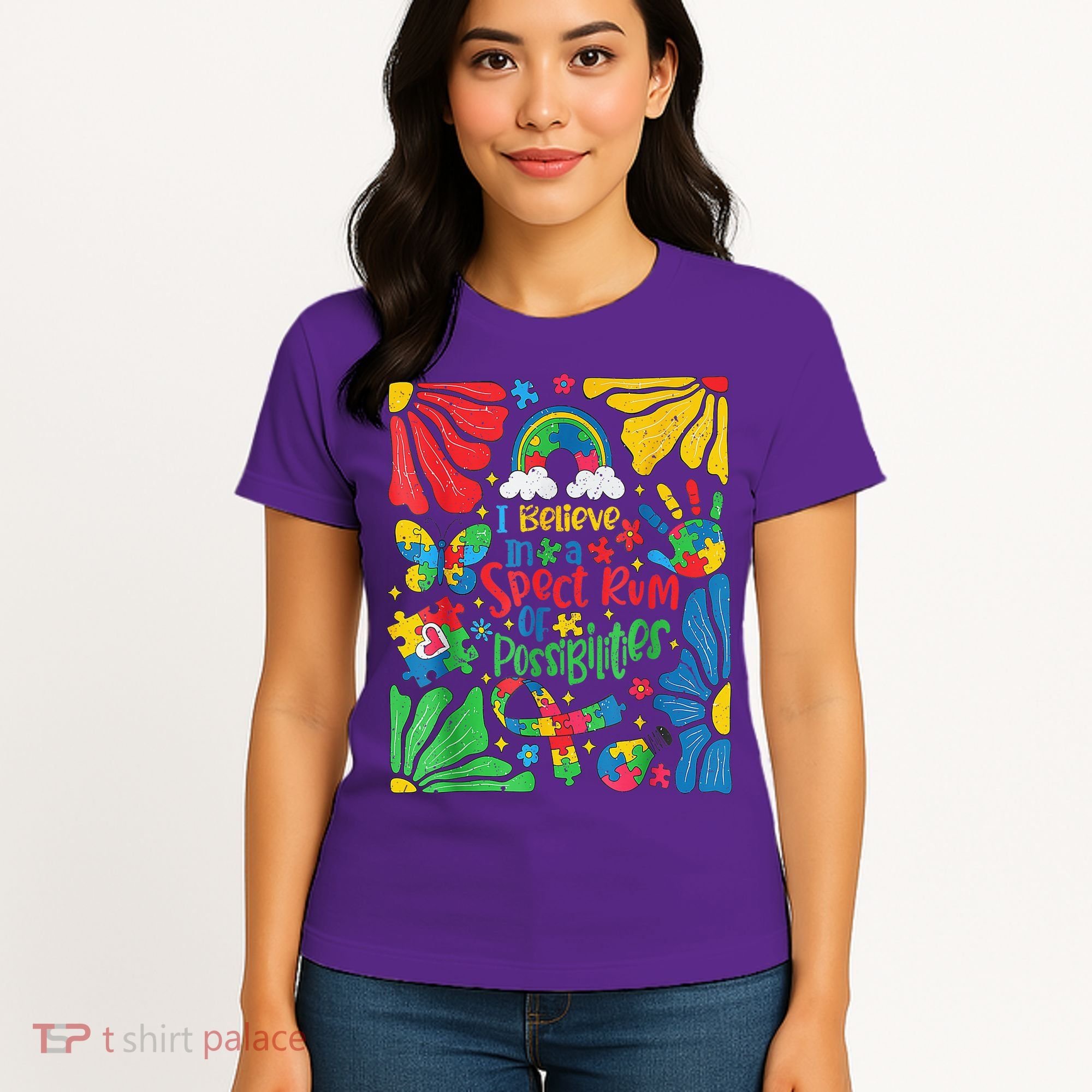 I Believe In A Spectrum Of Possibilities Autism Awareness Women's T-Shirt