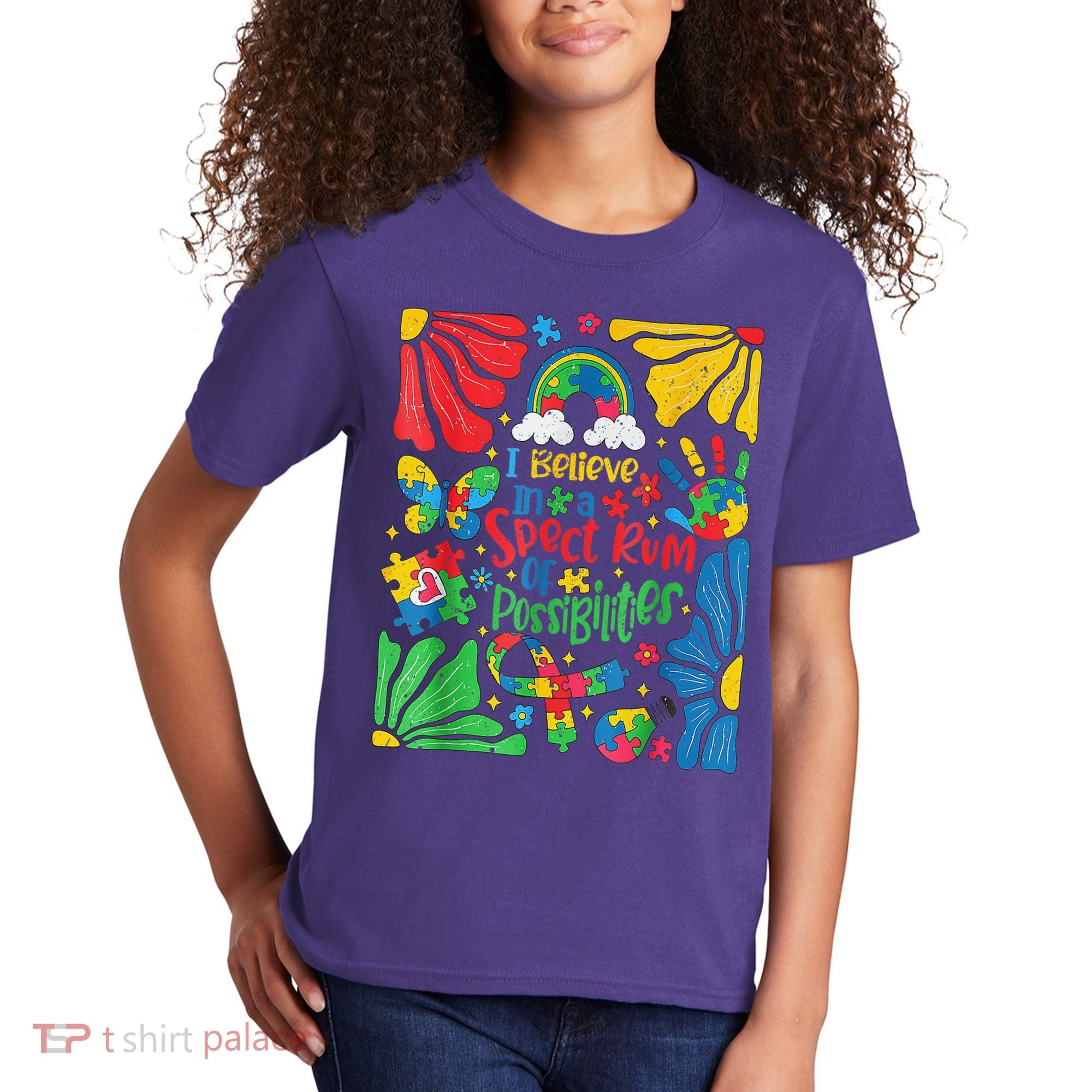 I Believe In A Spectrum Of Possibilities Autism Awareness Kids T-Shirt