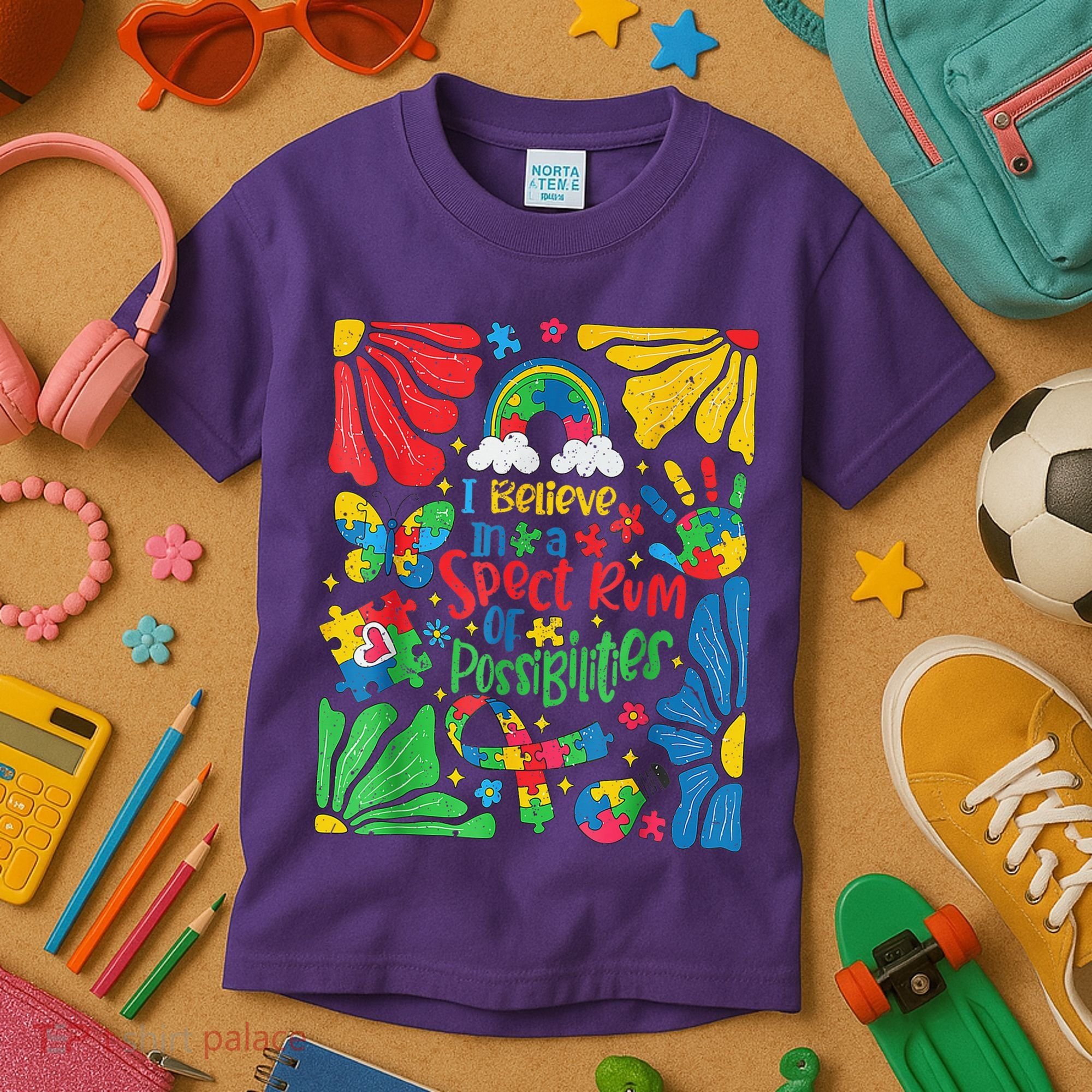 I Believe In A Spectrum Of Possibilities Autism Awareness Kids T-Shirt
