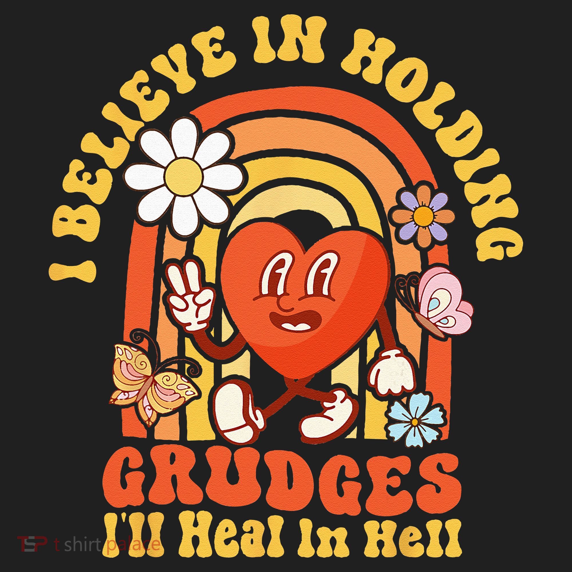I Believe In Holding Grudges Ill Heal In Hell Rainbow Heart Beanie