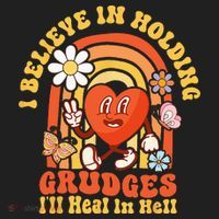 I Believe In Holding Grudges Ill Heal In Hell Rainbow Heart Golf Towel thumb 3