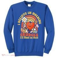 I Believe In Holding Grudges Ill Heal In Hell Rainbow Heart Sweatshirt thumb 0
