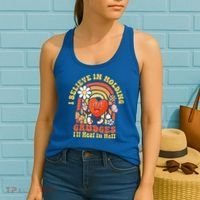 I Believe In Holding Grudges Ill Heal In Hell Rainbow Heart Women's Tank Top thumb 2