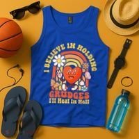 I Believe In Holding Grudges Ill Heal In Hell Rainbow Heart Tank Top thumb 4
