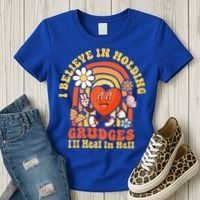 I Believe In Holding Grudges Ill Heal In Hell Rainbow Heart Women's T-Shirt thumb 3