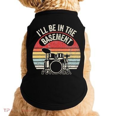 ILl Be In The Basement Drum Set Retro Vibe Doggie Tank