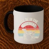ILl Be In The Basement Drum Set Retro Vibe Coffee Mug thumb 2