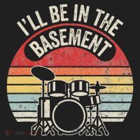 ILl Be In The Basement Drum Set Retro Vibe Beanie thumb 2