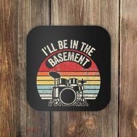 ILl Be In The Basement Drum Set Retro Vibe Coaster thumb 0