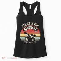 ILl Be In The Basement Drum Set Retro Vibe Women's Tank Top thumb 0
