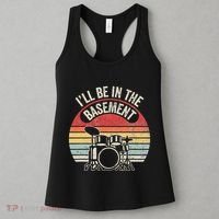 ILl Be In The Basement Drum Set Retro Vibe Women's Tank Top thumb 3